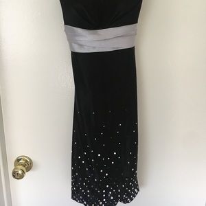 Black and silver homecoming or prom dress